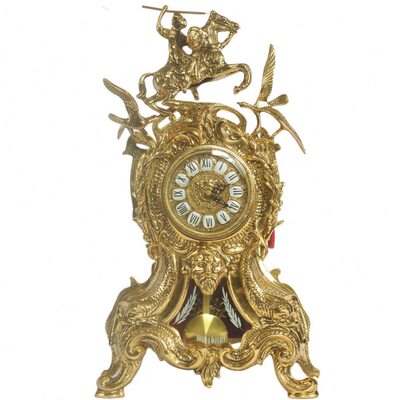 法式奢华家居饰品摆件电子钟座钟别墅软装壁炉台钟全铜时钟5492