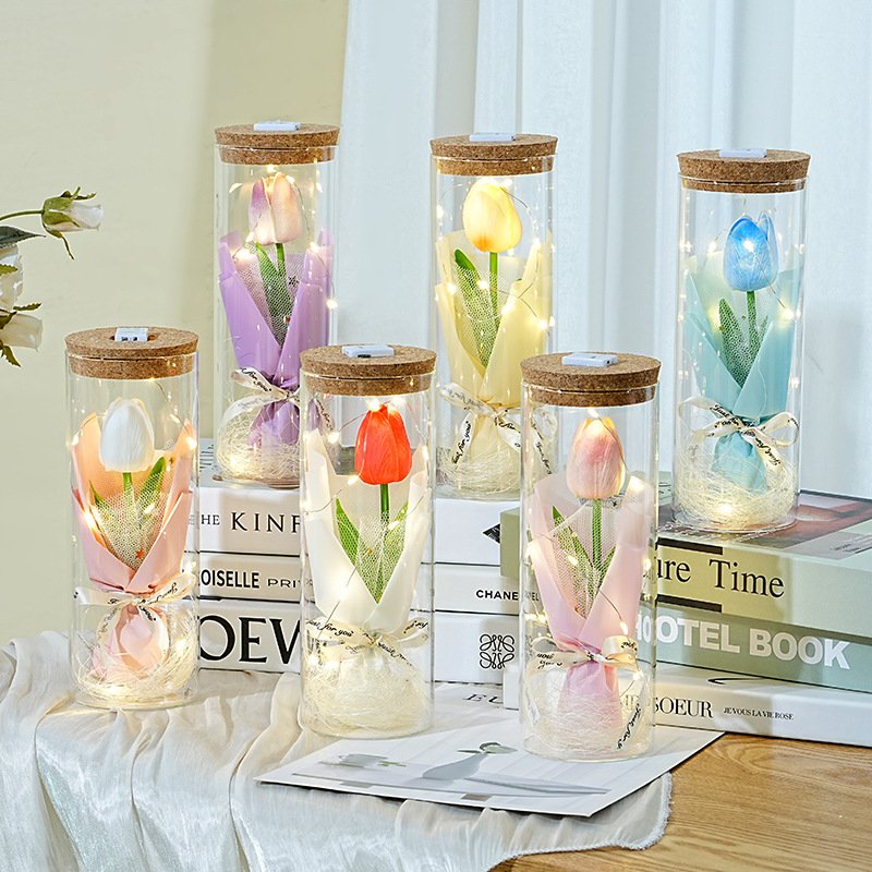 七夕情人节礼物创意实用摆件高级感郁金香花束生日女生教师节礼品