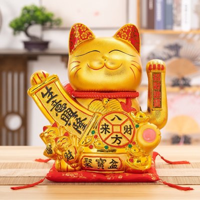 厂家招手招财猫店铺开业摆件陶瓷招财猫客厅前台电动摇手送礼品