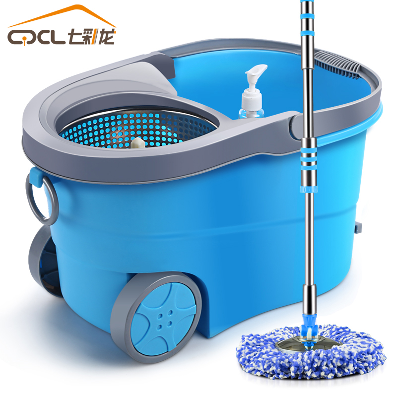 七彩龙免手洗拖把桶旋转拖把自动甩干双驱动手压拖布桶墩布地拖桶