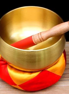 加厚铜磬铜庆静心钵盂佛音碗庆引罄修行钵纯铜法器日式光身庆铜钵