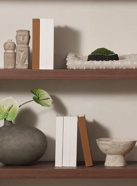 现代侘寂风陶瓷组合摆件玄关电视柜面装饰咖色中古风样板间装饰