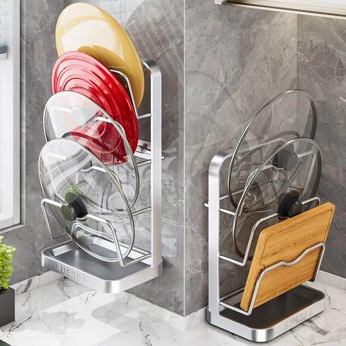 不锈钢锅盖架免打孔壁挂式厨房置物架多层案板砧板菜板放置架