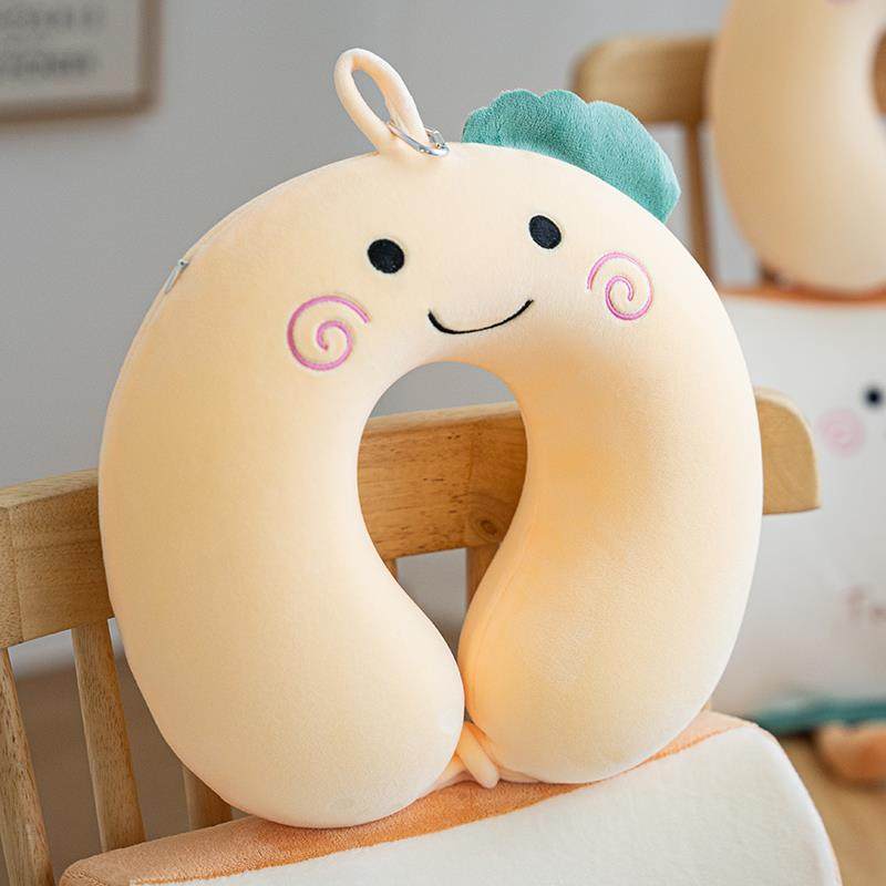 可爱面包U型枕头护颈枕办公室午睡颈椎枕记忆棉U形睡觉枕头便携轻