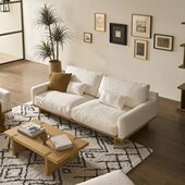 北欧轻奢原木风直排客厅沙发日式 可拆洗亚麻酒店别墅转角组合沙发