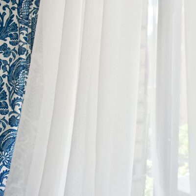 圣奇尼轻奢后现代薄细纱白色雪纺柔软高垂感窗纱白纱透光不透人