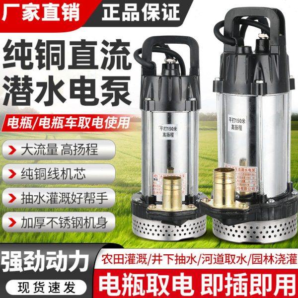 电动车专用抽水泵家用浇菜12V24V48V60V72伏纯铜电机直流潜水泵,五金/工具,水泵,淘宝优惠券,粉丝福利购,淘宝优惠卷