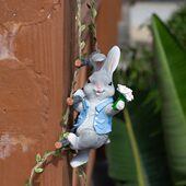 花园装 饰庭院阳台小摆件树上装 饰吊件创意爬梯小动物兔子松鼠摆件