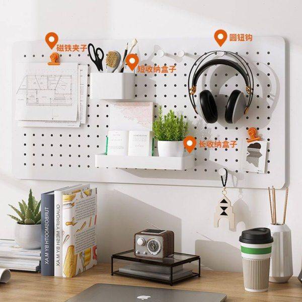 墙上洞洞板置物架壁挂式免打孔玄关书房公室宿舍桌上墙面收纳架,收纳整理,化妆品收纳架,淘宝优惠券,粉丝福利购,淘宝优惠卷