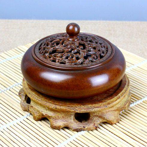 苏工缠枝纹扁圆炉铜香炉盘香炉香篆炉宣德非陈巧生王明 松茂炉