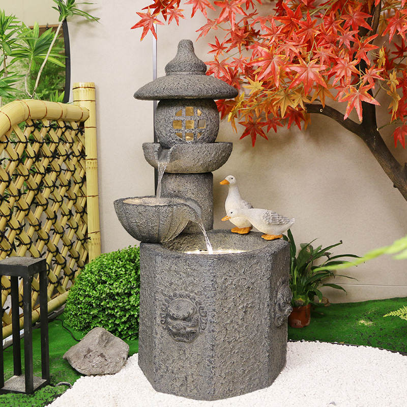 庭院花园石灯造景装饰 阳台搭y配别墅户外流水 日式水钵水景摆件