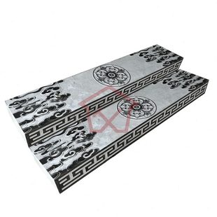 仿古石雕青石台阶石祥云过门石做旧浮雕五福临门 中式