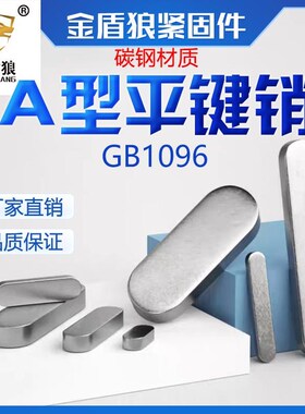 平键销a型A3碳钢GB1q096双圆头普通平键电机轴销子定位方销m40m56