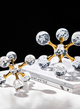 创意艺术水晶球轻奢高档家t居客厅玄关酒柜装饰品摆件现代桌面摆