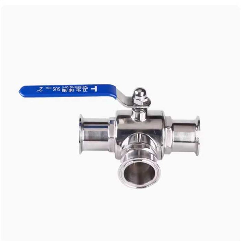 快装三通球阀304不锈钢腾工卫生级手动卡箍式快开316T型换向球阀