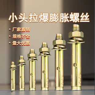 膨胀螺丝m6外膨胀螺栓镀彩锌小头拉爆爆炸螺丝钉M8M10M12膨胀管