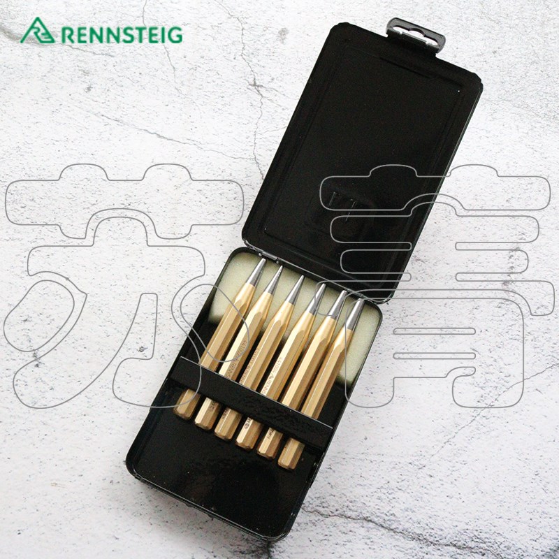 德国原装进口兰士德Rennsteig锥形冲头 八边形柄  配金属盒 6件套