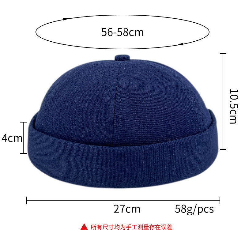 韩版纯棉瓜皮帽男款夏季潮牌嘻哈套头G冷帽女复古瓜皮地主帽子