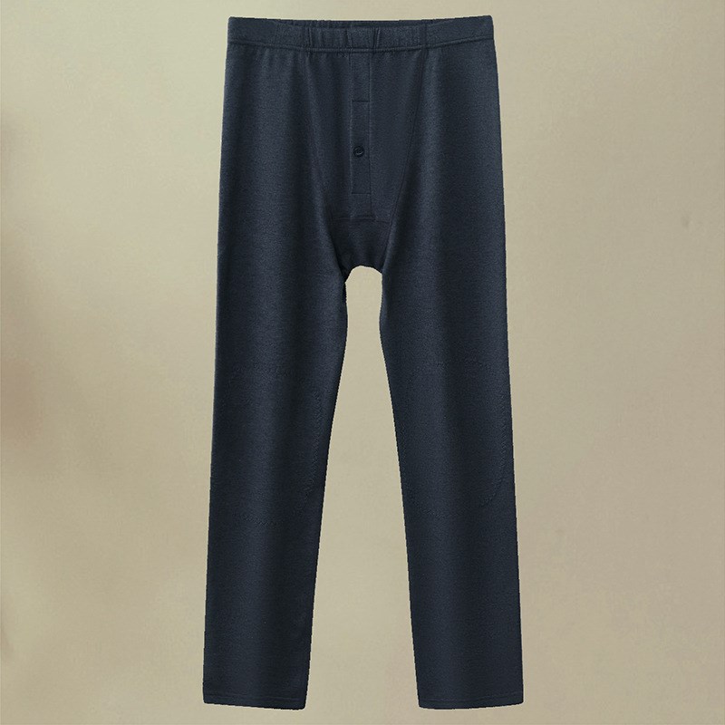 男士秋裤蚕丝羊绒打底p衬裤内穿紧身中厚线裤男款青年保暖裤秋冬