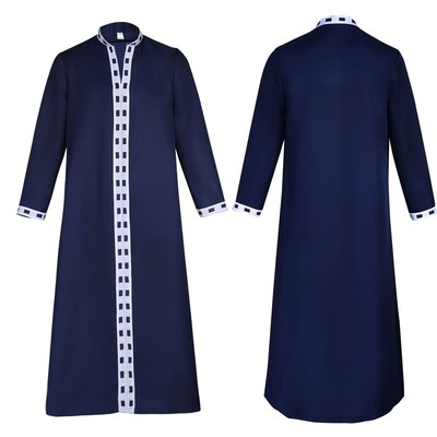 中东长袍长款上衣长袖p纯色休闲服宽松大码 万圣节演出服常服服