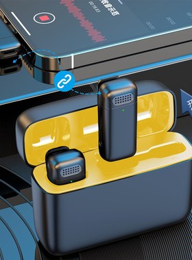 K6新款一拖二无线领夹麦克风z带数显充电仓拍摄小话筒降噪收音麦