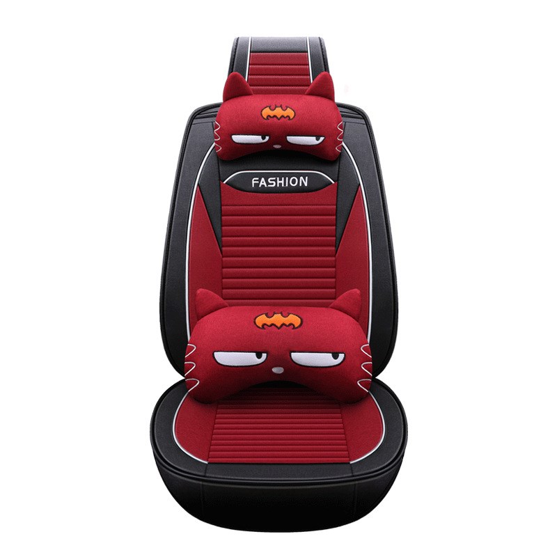 汽车坐垫新品科鲁兹汽车用品帝豪GBL英朗捷达座垫套5D亚麻卡通坐