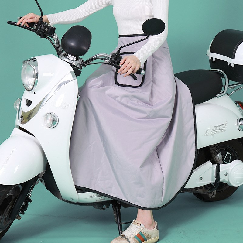 秋冬季骑车e保暖电动摩托车挡风衣挡腿护膝防风半身裙加厚加绒裙