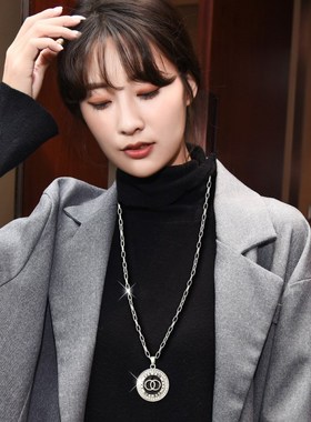 厂家直销韩版毛衣l链新款时尚跨境秋冬长款新款女气质百搭衣服配