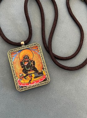 唐卡  黄财神唐卡吊坠厂家景区G夜市地摊招财配饰纪念品代发