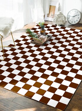 北欧inas网红客厅地毯地垫千鸟格子卧室满铺地毯茶几沙发民宿地毯