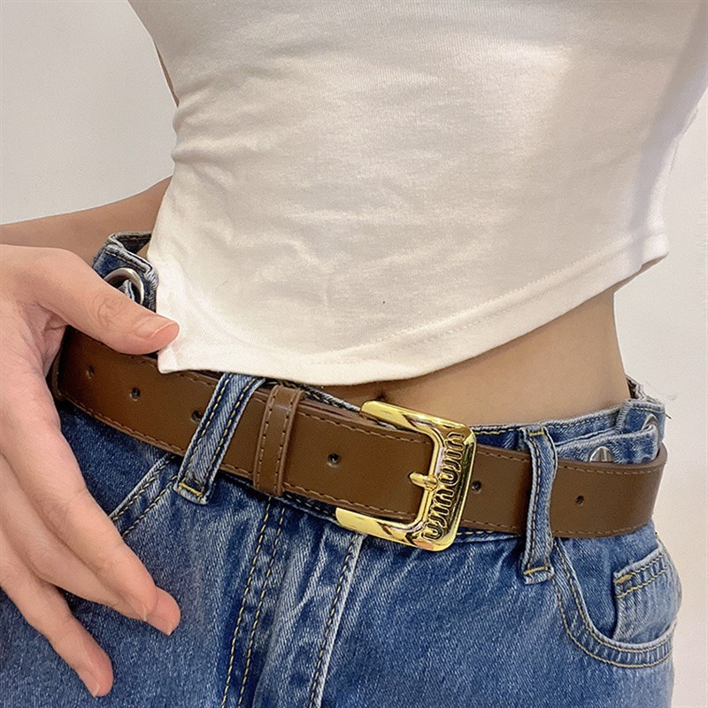 字母装饰腰带女复m古男女皮带商务休闲百搭牛仔裤带厂家一件代发
