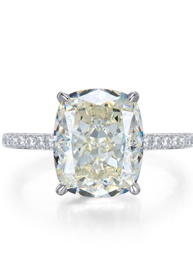 珠宝2023新款925银高碳钻戒指10*1K2白G色豪华欧美风直播爆款