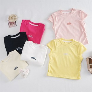 小飞袖 t恤g女百搭2025夏季 宝宝时髦打底显瘦百搭上衣洋气 短袖 童装