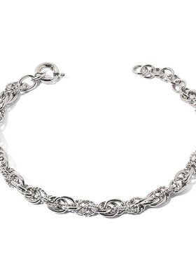 银色重工夸张项链女欧美小众复古高级感金属N粗链条银饰颈链锁骨