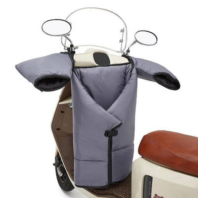 电动车挡风被冬季分体式双面防水带收纳扣小型加厚踏板.摩托车遮