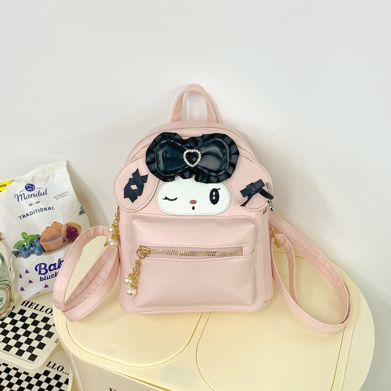 日系学院风二次元皮质卡通兔子背包校园感202O4新款日常少女双肩