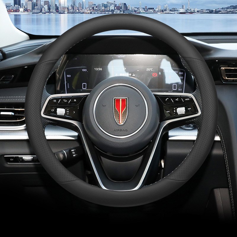 红旗h5b方向盘套hs5/hs3/h9/eqm5/h6/hs7/h7真皮超薄把套四季通用