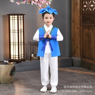 书童服装儿童汉服开笔礼t弟子规三字经古装国学幼儿园演出服表演