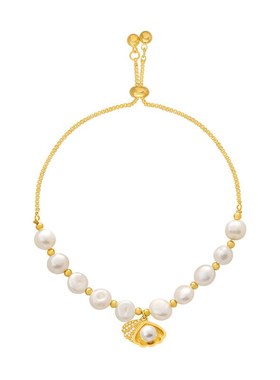 猫眼石贝壳巴洛克淡水珍珠手链网红手镯学L生闺蜜韩版简约设计手