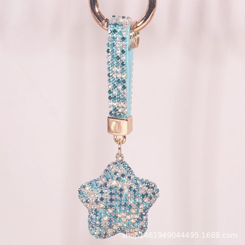 汽车钥匙扣五f角星 镶钻水钻挂件 星星款礼品包包挂件钥匙吊坠装