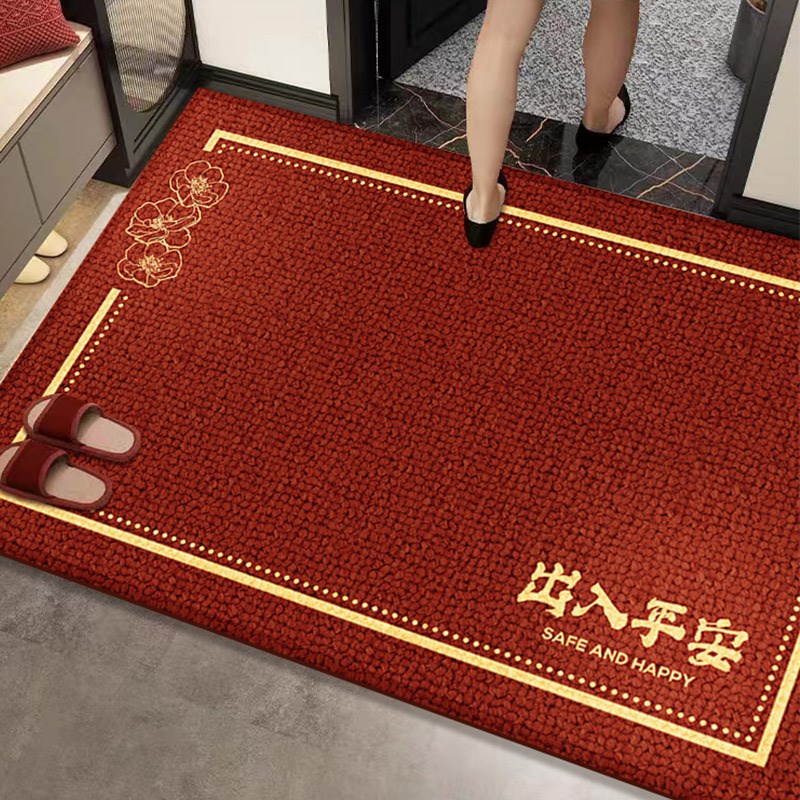 入户门地垫地毯红色防p水门垫进门脚垫玄关防摔耐脏门口垫子可防