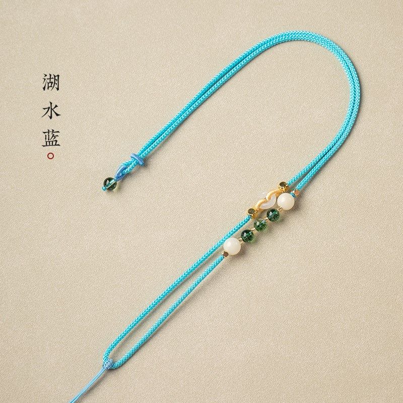 高档手工编织项链绳玉吊坠挂绳挂脖翡翠玉坠玉佛平X安扣挂绳男女