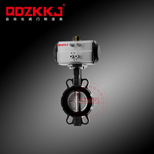 气动对夹式 蝶阀门D671X气动蝶阀球墨304不锈钢板软密封切断阀门