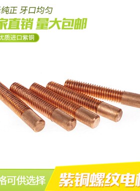 螺纹电极纯紫铜红铜放电极红铜螺牙铜电火花电极公制m1.6-m24 M3