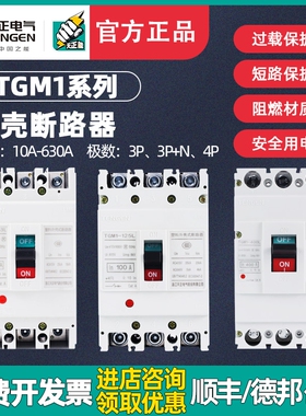TENGE天正TGM1-63A/125A/250A/400A/630A塑壳断路器3P空气开关4PI