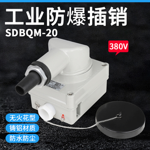 工业防爆插座防爆插销无火花防粉尘380V工程消防墙壁插座20A