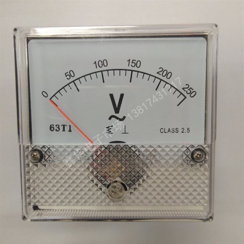63T1  250V  交流电压表 交流指针式电压表 面板表 AC表头付面板