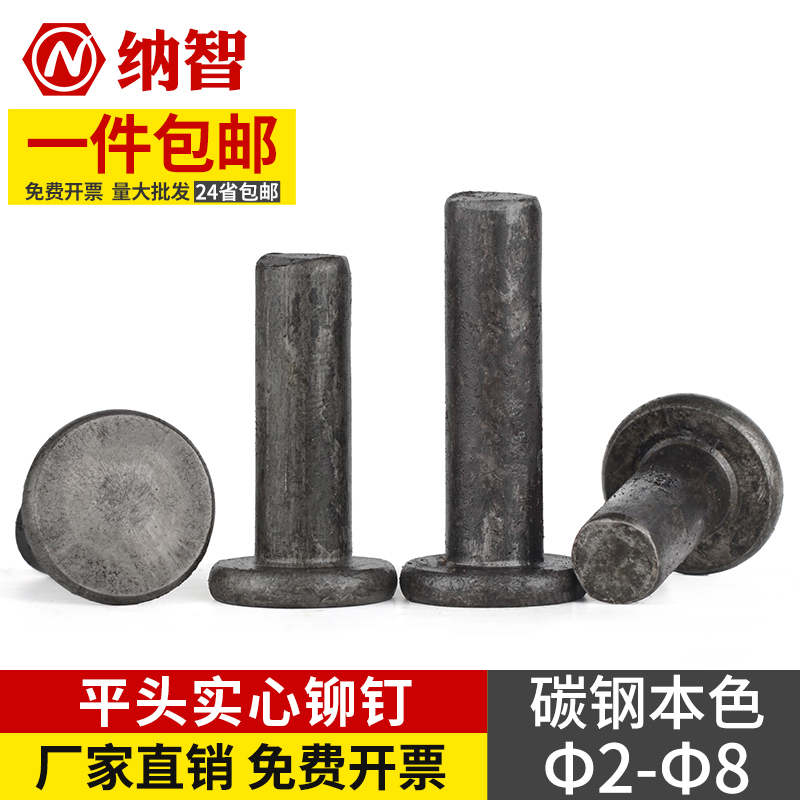 铁平头铆钉本色GB109铁钉实心铆钉 1公斤价 M2M2.5M3M4M5M6M8 5L