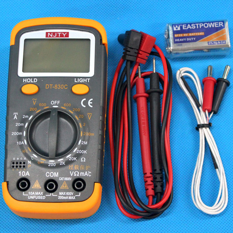南京天宇数字万用表DT830C数显万能表 可测温度 三极管带背光