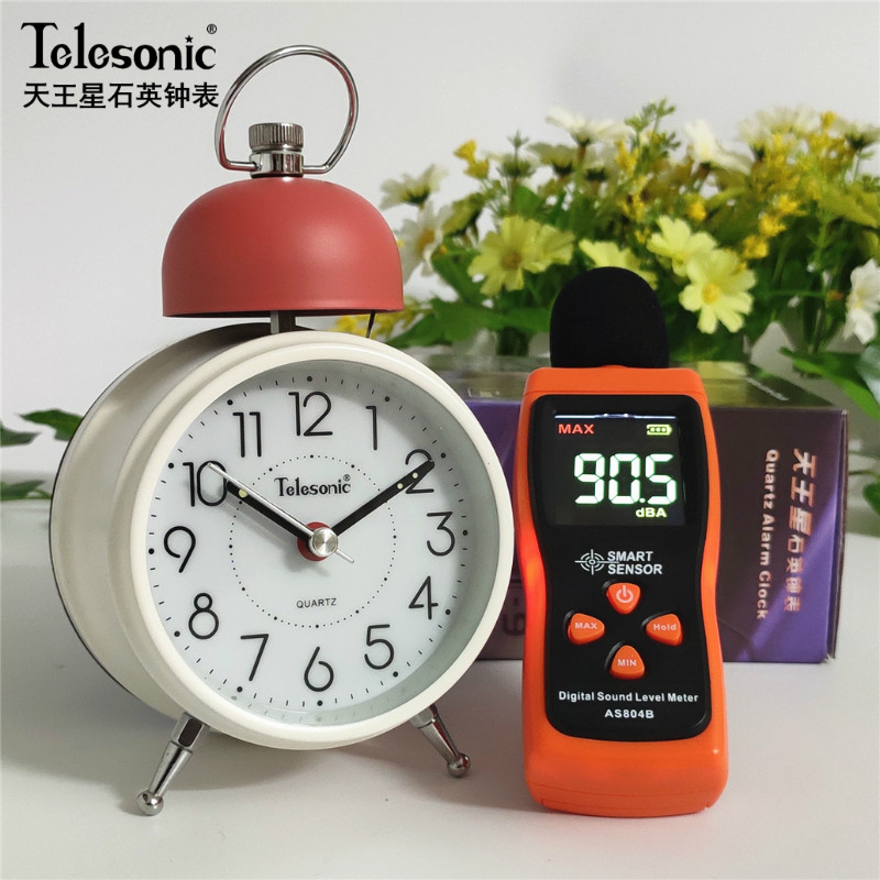 teleonic天王星金属打铃闹钟声音超大复古怀旧学生用静音时钟表